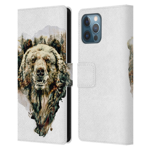 Riza Peker Animals Bear Leather Book Wallet Case Cover For Apple iPhone 12 Pro Max