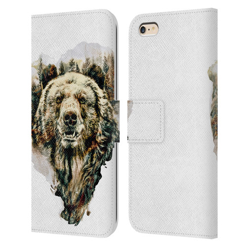 Riza Peker Animals Bear Leather Book Wallet Case Cover For Apple iPhone 6 Plus / iPhone 6s Plus