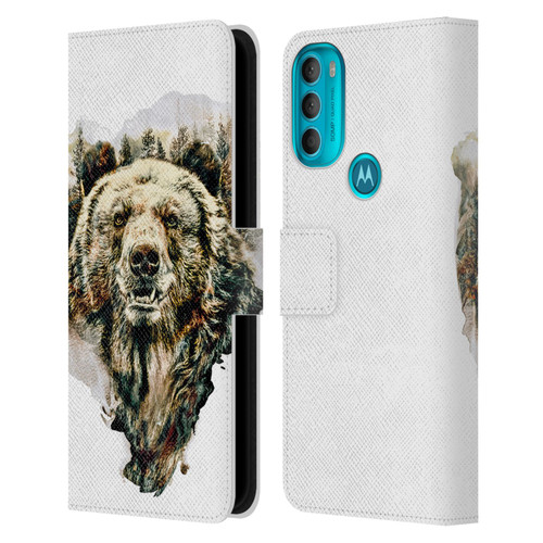 Riza Peker Animals Bear Leather Book Wallet Case Cover For Motorola Moto G71 5G