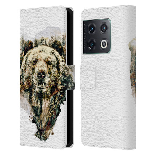 Riza Peker Animals Bear Leather Book Wallet Case Cover For OnePlus 10 Pro