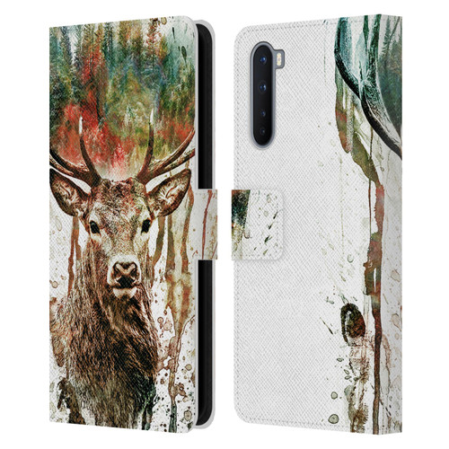 Riza Peker Animals Deer Leather Book Wallet Case Cover For OnePlus Nord 5G