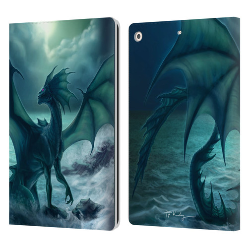 Piya Wannachaiwong Black Dragons Dark Waves Leather Book Wallet Case Cover For Apple iPad 10.2 2019/2020/2021