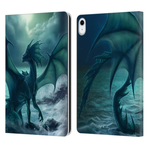 Piya Wannachaiwong Black Dragons Dark Waves Leather Book Wallet Case Cover For Apple iPad 10.9 (2022)