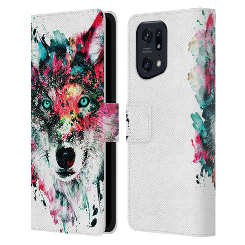 Riza Peker Animals Wolf Leather Book Wallet Case Cover For OPPO Find X5 Pro