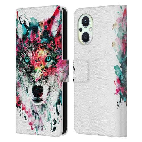 Riza Peker Animals Wolf Leather Book Wallet Case Cover For OPPO Reno8 Lite