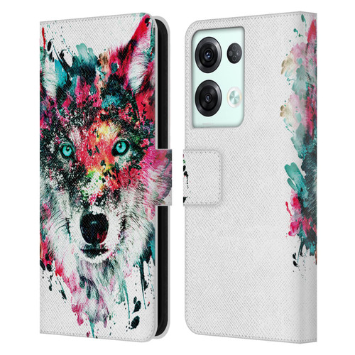 Riza Peker Animals Wolf Leather Book Wallet Case Cover For OPPO Reno8 Pro