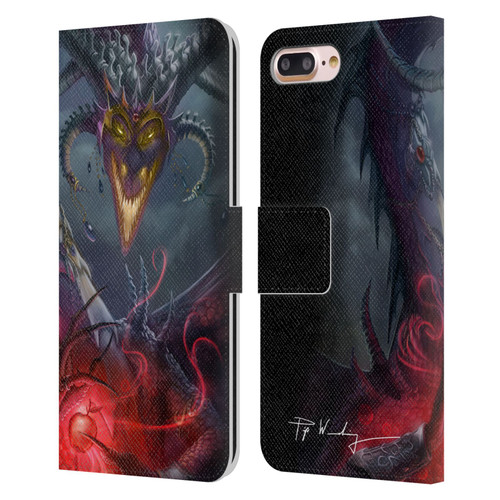 Piya Wannachaiwong Black Dragons Enchanted Leather Book Wallet Case Cover For Apple iPhone 7 Plus / iPhone 8 Plus