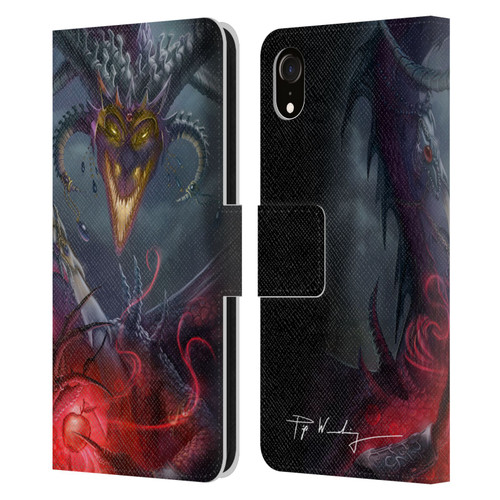 Piya Wannachaiwong Black Dragons Enchanted Leather Book Wallet Case Cover For Apple iPhone XR