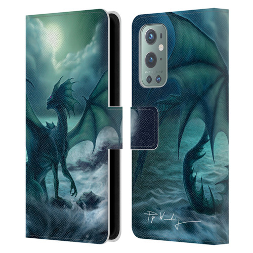 Piya Wannachaiwong Black Dragons Dark Waves Leather Book Wallet Case Cover For OnePlus 9