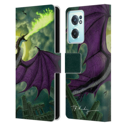 Piya Wannachaiwong Black Dragons Full Moon Leather Book Wallet Case Cover For OnePlus Nord CE 2 5G