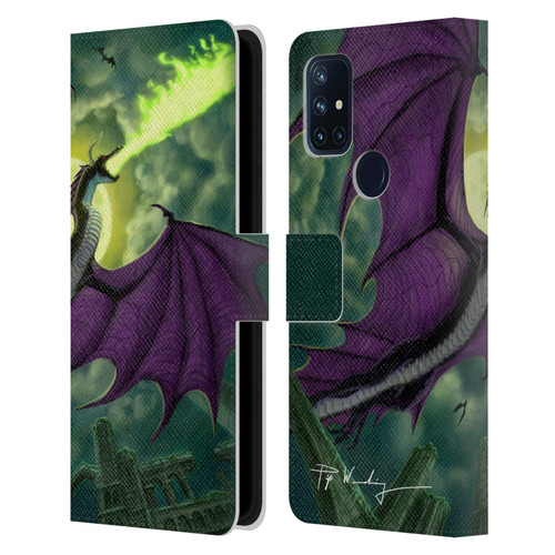 Piya Wannachaiwong Black Dragons Full Moon Leather Book Wallet Case Cover For OnePlus Nord N10 5G