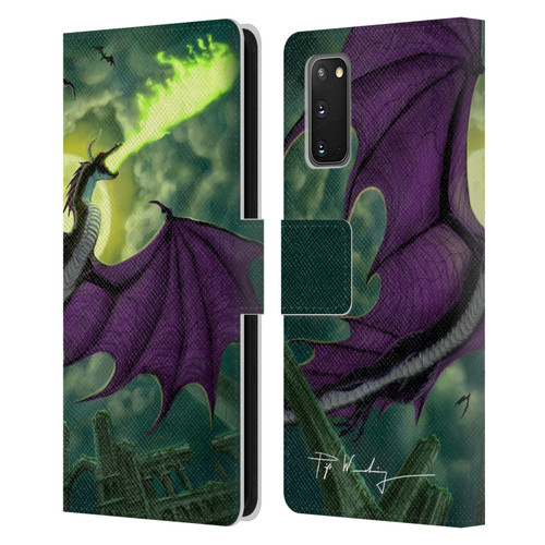 Piya Wannachaiwong Black Dragons Full Moon Leather Book Wallet Case Cover For Samsung Galaxy S20 / S20 5G