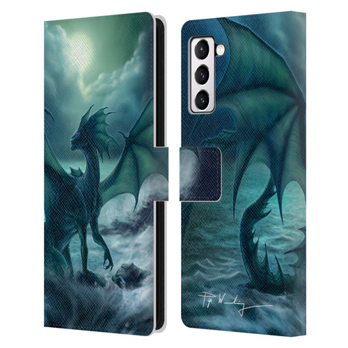 Piya Wannachaiwong Black Dragons Dark Waves Leather Book Wallet Case Cover For Samsung Galaxy S21+ 5G