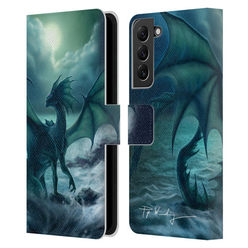 Piya Wannachaiwong Black Dragons Dark Waves Leather Book Wallet Case Cover For Samsung Galaxy S22+ 5G