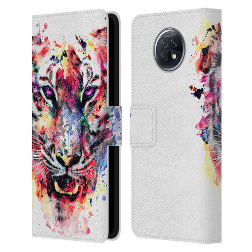 Riza Peker Animals Eye Of The Tiger Leather Book Wallet Case Cover For Xiaomi Redmi Note 9T 5G