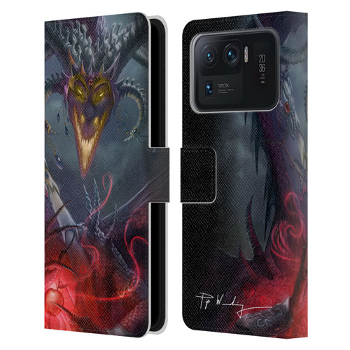 Piya Wannachaiwong Black Dragons Enchanted Leather Book Wallet Case Cover For Xiaomi Mi 11 Ultra