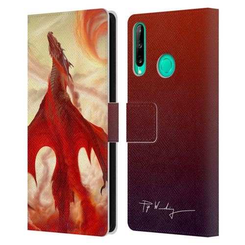 Piya Wannachaiwong Dragons Of Fire Mighty Leather Book Wallet Case Cover For Huawei P40 lite E