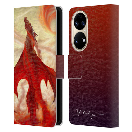 Piya Wannachaiwong Dragons Of Fire Mighty Leather Book Wallet Case Cover For Huawei P50