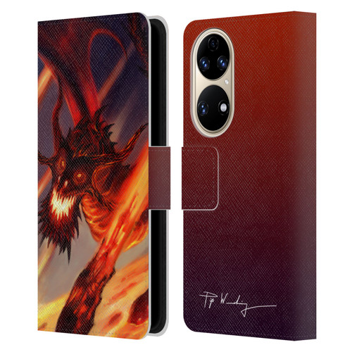 Piya Wannachaiwong Dragons Of Fire Soar Leather Book Wallet Case Cover For Huawei P50