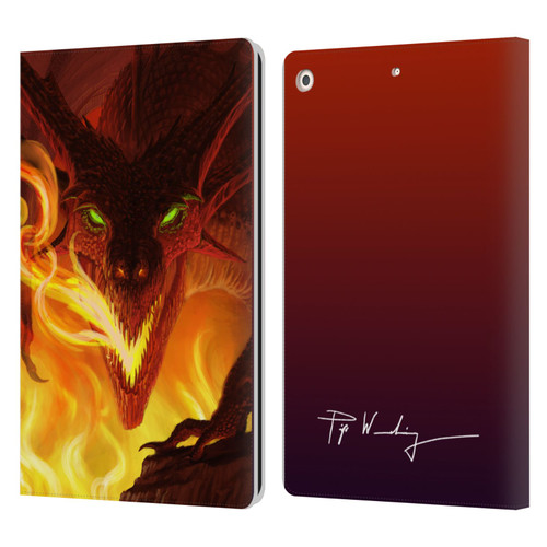 Piya Wannachaiwong Dragons Of Fire Glare Leather Book Wallet Case Cover For Apple iPad 10.2 2019/2020/2021