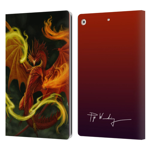 Piya Wannachaiwong Dragons Of Fire Magical Leather Book Wallet Case Cover For Apple iPad 10.2 2019/2020/2021