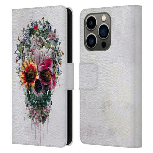 Riza Peker Skulls 6 Sugar Leather Book Wallet Case Cover For Apple iPhone 14 Pro