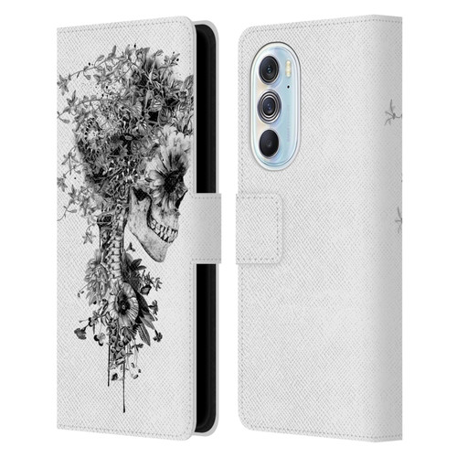 Riza Peker Skulls 6 Black And White Leather Book Wallet Case Cover For Motorola Edge X30