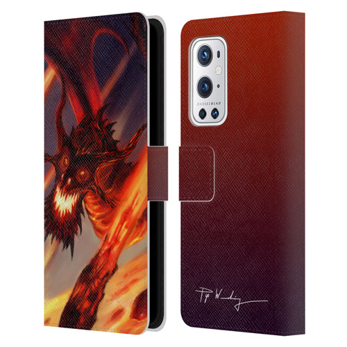 Piya Wannachaiwong Dragons Of Fire Soar Leather Book Wallet Case Cover For OnePlus 9 Pro