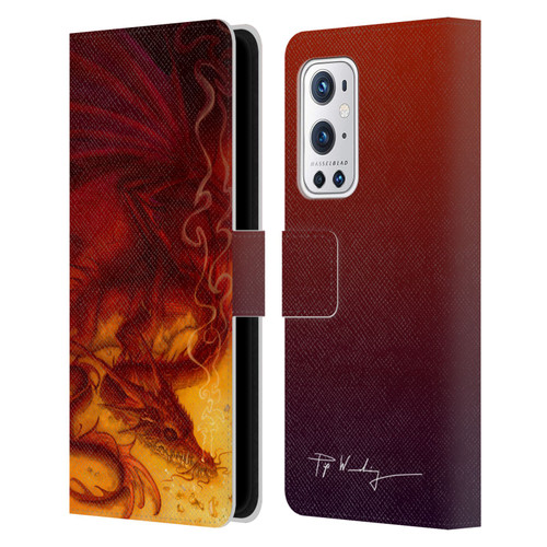 Piya Wannachaiwong Dragons Of Fire Treasure Leather Book Wallet Case Cover For OnePlus 9 Pro