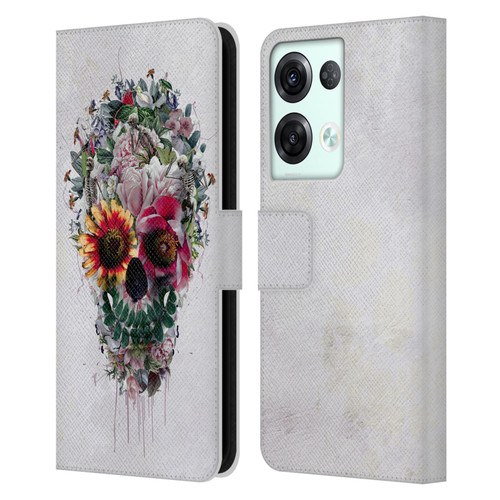 Riza Peker Skulls 6 Sugar Leather Book Wallet Case Cover For OPPO Reno8 Pro