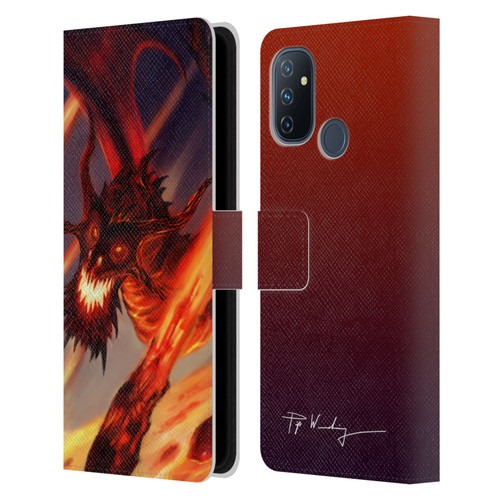 Piya Wannachaiwong Dragons Of Fire Soar Leather Book Wallet Case Cover For OnePlus Nord N100