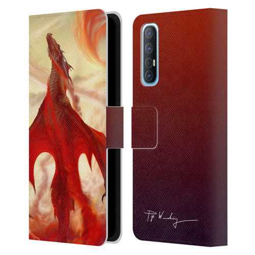 Piya Wannachaiwong Dragons Of Fire Mighty Leather Book Wallet Case Cover For OPPO Find X2 Neo 5G
