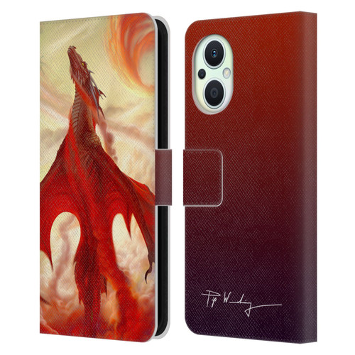 Piya Wannachaiwong Dragons Of Fire Mighty Leather Book Wallet Case Cover For OPPO Reno8 Lite