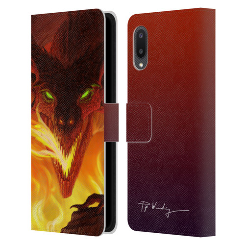 Piya Wannachaiwong Dragons Of Fire Glare Leather Book Wallet Case Cover For Samsung Galaxy A02/M02 (2021)