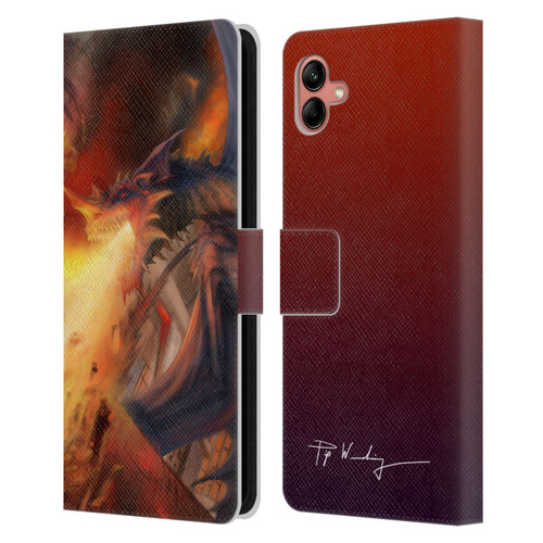 Piya Wannachaiwong Dragons Of Fire Blast Leather Book Wallet Case Cover For Samsung Galaxy A04 (2022)