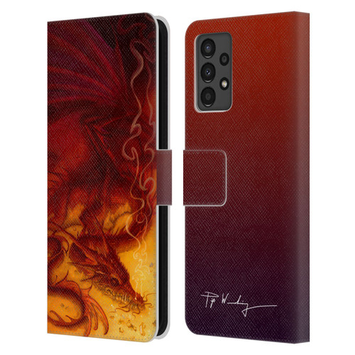 Piya Wannachaiwong Dragons Of Fire Treasure Leather Book Wallet Case Cover For Samsung Galaxy A13 (2022)