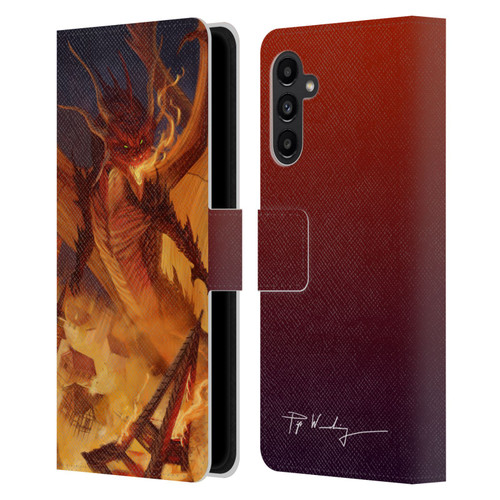 Piya Wannachaiwong Dragons Of Fire Dragonfire Leather Book Wallet Case Cover For Samsung Galaxy A13 5G (2021)