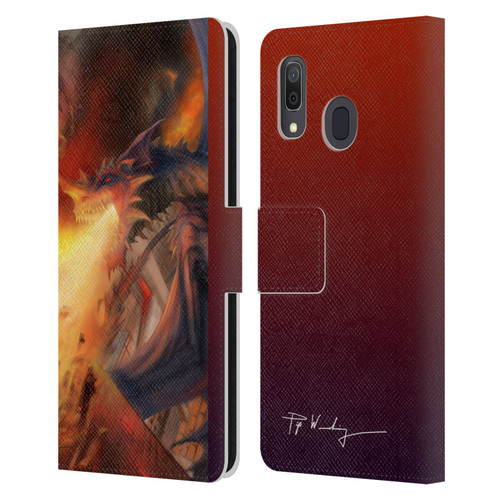 Piya Wannachaiwong Dragons Of Fire Blast Leather Book Wallet Case Cover For Samsung Galaxy A33 5G (2022)