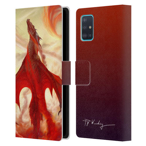 Piya Wannachaiwong Dragons Of Fire Mighty Leather Book Wallet Case Cover For Samsung Galaxy A51 (2019)