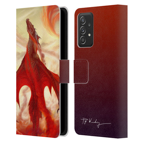 Piya Wannachaiwong Dragons Of Fire Mighty Leather Book Wallet Case Cover For Samsung Galaxy A52 / A52s / 5G (2021)