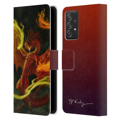 Piya Wannachaiwong Dragons Of Fire Magical Leather Book Wallet Case Cover For Samsung Galaxy A53 5G (2022)