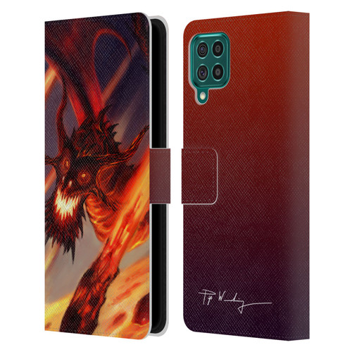 Piya Wannachaiwong Dragons Of Fire Soar Leather Book Wallet Case Cover For Samsung Galaxy F62 (2021)