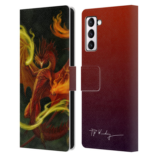 Piya Wannachaiwong Dragons Of Fire Magical Leather Book Wallet Case Cover For Samsung Galaxy S21+ 5G