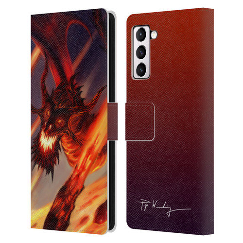 Piya Wannachaiwong Dragons Of Fire Soar Leather Book Wallet Case Cover For Samsung Galaxy S21+ 5G