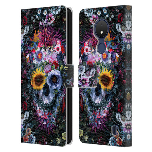 Riza Peker Skulls 9 Skull Leather Book Wallet Case Cover For Nokia C21