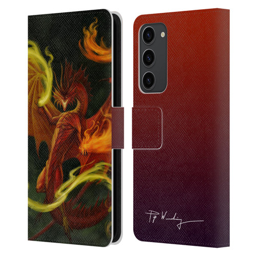 Piya Wannachaiwong Dragons Of Fire Magical Leather Book Wallet Case Cover For Samsung Galaxy S23+ 5G