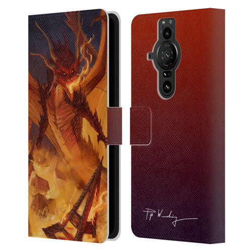 Piya Wannachaiwong Dragons Of Fire Dragonfire Leather Book Wallet Case Cover For Sony Xperia Pro-I