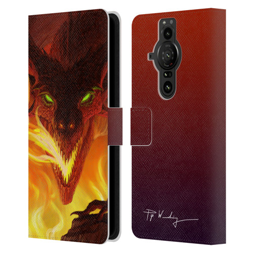 Piya Wannachaiwong Dragons Of Fire Glare Leather Book Wallet Case Cover For Sony Xperia Pro-I