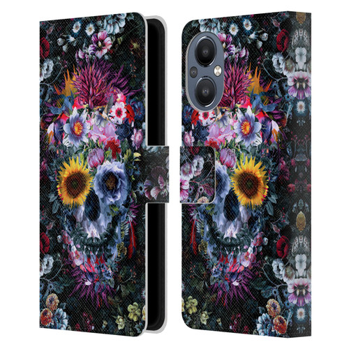 Riza Peker Skulls 9 Skull Leather Book Wallet Case Cover For OnePlus Nord N20 5G