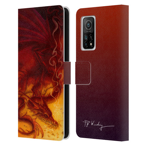 Piya Wannachaiwong Dragons Of Fire Treasure Leather Book Wallet Case Cover For Xiaomi Mi 10T 5G